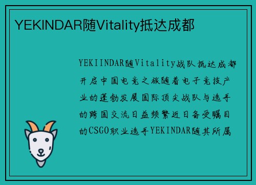 YEKINDAR随Vitality抵达成都